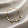 Pulseira de aço de titânio de venda internacional mais vendida, trevo de cinco folhas feminino, diamante, estilo, personalidade, coleção de revestimento a vácuo 18K