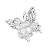 Anel de Borboleta Líquido de Aparência Sofisticada para Mulheres Nicho High-End Retro Punk Diamante Personalizado Aberto Dedo Indicador Ajustável