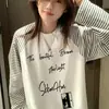 Camiseta de Manga Larga a Rayas con Estampado de Letras Estilo Coreano Ins para Mujer, Nueva Camiseta Casual de Diseño para Primavera y Otoño