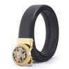 Cinturón Moda Hombre Clásico Hebilla Automática Cuero Vacuno Genuino Cinturón Moda Coreana Casual Mediana Edad Juventud Cinturón de Negocios
