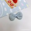 Tela de Cuadros Frescos Color Primavera Accesorios de Flor de Cinco Pétalos Lazo Pequeño Broche Pinza de Pelo Hecho a Mano DIY