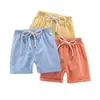 Pantalones Cortos para Niños Finos de Algodón Puro y Lino para Niños y Niñas Ropa Exterior Pantalones de Cinco Cuartos Pantalones Calientes de Playa