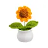 Regalo de cumpleaños creativo para niñas para dar a sus mejores amigas: adorno para tablero de coche, decoración de escritorio, ramo de girasoles, flores tejidas a mano