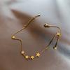 Tobillera de estrella de cinco puntas con puntos de estrella para mujer estilo coreano diseño simple con sentido de personalidad nicho Joyería de Redes Sociales acero de titanio no se decolora