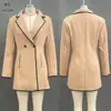 2025 Amazon Transfronterizo Europeo y Americano Nuevo Estilo Elegante Otoño e Invierno Abrigo de Lana de Longitud Media Ajustado Chaqueta de Lana