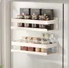 Estante de Almacenamiento Magnético sin Taladro para Cocina, Refrigerador, Lavadora, Estante de Pared para Especias, Estante para Almacenamiento de Papel Film para Uso en Refrigerador