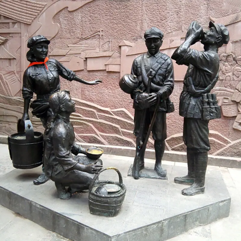 近现代人物红军景观小品铜像