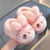 Pantuflas de algodón de invierno para niños con talón para niñas, cálidas para el hogar, de felpa peluda para padres e hijos, antideslizantes, de suela gruesa, de algodón para niños mayores