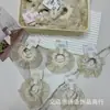 Estilo novo de primavera e verão pequeno fresco floral par anel de cabelo de alta elasticidade estilo coreano senso de alta qualidade anel de cabelo de intestino grosso corda de cabelo acessórios de cabelo