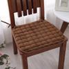 Almofada de assento para cadeira de mesa de jantar de pelúcia cor sólida de inverno, almofada de assento de cadeira espessa antiderrapante, almofada para banquinho de estudante de escritório, atacado