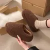 Pantuflas de algodón para mujer para invierno y exteriores, de suela gruesa, con diseño de punta cerrada, forro de felpa, suela suave, adecuadas tanto para el hogar como para ir al trabajo, talón completamente cerrado, versátiles y cálidas
