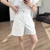 ¡Pantalones cortos de papel Xuan ultrafinos! La parte trasera cuenta con una cintura elástica, con costuras laterales dobles para un efecto reductor de cintura alta.. Shorts de mezclilla finos de verano para mujer, de largo hasta la rodilla