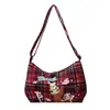Bolso de hombro para mujer con estampado lindo, nuevo bolso cruzado de lona versátil de moda, bolso de axila moderno para el día a día