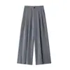 Pantalones de Doble Pliegue Caídos para Mujer Primavera y Otoño 2025 Nuevos de Cintura Alta Sueltos Adelgazantes Casuales Pierna Recta Estrecha Pantalones de Pierna Ancha
