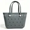 Bolsa de playa EVA de gran capacidad en stock, portátil con correa de hombro desmontable, bolsa perforada, bolsa de mano impermeable para exteriores DIY para mujer