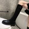2025 Otoño e Invierno Nuevas Botas de Caballero Botas Elásticas Botas de Cuero para Mujer Botas por Encima de la Rodilla Botas Largas Botas Ajustadas a la Moda