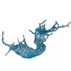 Escultura Personalizada de Resina Transparente Ola Azul, Instalación Artística de Ola de Agua Imitación Cristal, Decoración de Suelo con Elemento de Agua