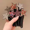Goma para el Cabello de Niña con Pedrería Estrella de Celebridad de Internet Banda para el Cabello de Cable de Teléfono Cuerda para el Cabello que No Daña Accesorio para el Cabello de Estrella de Cinco Puntas para Niña Tocado para Niñas