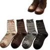 Calcetines Rayados de Media Pantorrilla Simples Nuevos 2026 para Mujer Estilo Japonés Nudo de Lazo Colores Mixtos Puntos Estilo Mori Dulces Calcetines Largos