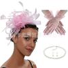 Flor de cabeza de novia retro de Amazon transfronteriza Halloween Navidad Festival de carreras de caballos Adorno para la cabeza de vacaciones Guantes Pendientes traje