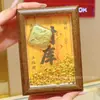 Adorno de Marco de Fotos de Tesoro de la Fortuna de Oro Puro 999, Acumulación de Riqueza Dorada, Exhibición de Posición Atractora de Fortuna y Riqueza en la Sala de Estar, Regalo de Año Nuevo