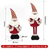 Muñeco de muñeco de nieve y reno navideño con patas retráctiles, gorro tejido, adorno para escaparate, decoración marrón transfronteriza