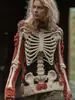 Impreso en 3D Nuevo Popular Transfronterizo Europeo y Americano Otoño e Invierno Holgado Cuello Alto Top Casual Hombros Caídos Suéter Falso Ropa de Mujer