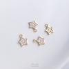 Color oro 14K que no se desvanece microincrustado circonita estrella estrella estrella luna serie estrella de hombre colgante pequeño DIY pulsera pendientes joyería colgante