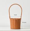 Cesta tejida de regalo, cesta de bambú, cesta portátil para arreglos florales, cesta de ratán tejida con flores secas, cesta de plástico, cesta pequeña para flores hecha a mano.