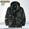Conjunto de chaqueta de camuflaje engrosada con forro polar para invierno para hombre, ropa de trabajo a prueba de viento y cálida, ropa protectora para exteriores, ropa de trabajo resistente al desgaste
