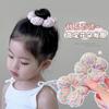 Goma para el pelo de flor para niños, Tridimensional Linda Estilo Coreano, Cuerda para moño floral fresca, Coleta Scrunchie pequeño