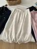 Falda Vintage Artística de Lino Tencel con Forma de Capullo para Mujer, Corte Holgado, Adelgazante, Falda Versátil de Longitud Media, Verano 2026
