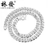 Collar de plata de doble tejido S990 plata de ley para hombre de primera calidad cadena de verbena para pareja joyería Lin FA de plata de ley al por mayor