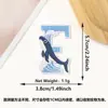 Patche Bordado Letra 26 Baleia Novo Desenho Animado Transfronteiriço Onda Azul e Branca Adesivo Termocolante Patche Decorativo Patche para Roupa