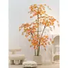 Plantas Verdes de Bordo Árvore Falsa de Bordo Vermelho Plantas em Vasos de Luxo Leve Decoração de Paisagismo para Sala de Estar de Casa Exibição de Janela Planta de Chão