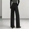 Pantalones rectos elegantes y texturizados de mezcla de lana para mujer, nueva colección otoño/invierno 2026, pantalones de pierna ancha holgados y favorecedores con cintura elástica, pantalones casuales
