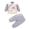 Chaqueta de algodón puro con abertura para recién nacidos, otoño e invierno, acolchada, cálida, de dos piezas, para invierno