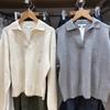 Suéter de algodão sedoso casual com gola polo, novo para a primavera, feminino, solteiro, 25, top suéter 476548
