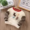 Moletom Infantil para Outono e Inverno, Forrado com Fleece e Espesso, Camiseta Base Estilosa Soltinha para Crianças Pequenas, Blusa de Fleece Integrada para Bebê Menino