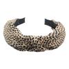 Faixa de cabelo de leopardo europeia e americana transfronteiriça, novos acessórios para cabelo, nó de cor sólida, topo craniano alto, chapéu retrô de tecido, acessórios de borda larga para mulheres