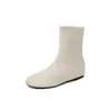 Botines ajustados de elástico plano estilo británico de 1 cm, nuevo modelo otoño e invierno 2026, botines cortos versátiles sin cordones de punta redonda para mujer