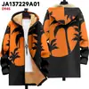 Chaqueta de Estilo Nuevo con Elementos de Patrón Multicolor Cierre de Cremallera B15 Cárdigan con Capucha Abrigo Grueso de Invierno de Felpa de Algodón con Forro Amarillo