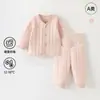 Conjunto de Ropa Interior Acolchada de Algodón Puro Color Jengibre Cálido para Primavera y Otoño para Niños, Niños y Niñas, Conjunto de Ropa de Algodón Separado para Recién Nacidos