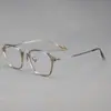 Armação de Óculos Pinchuang em Titânio Puro para Homens e Mulheres, Placa de Armação Completa, Óculos de Armação Grande, Pode Ser Equipado com Miopia de Receita