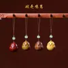Llavero Creativo Ins Animal Colgante Lindo Pollo del Zodiaco Colgante Pequeño para Teléfono Móvil Accesorios de Artesanía en Madera