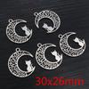 Colgante de Luna de Aleación Plata Antigua DIY Accesorios de Joyería Collar Colgante Llavero