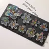 Aurora Iridiscente de Siete Colores Estambre de Flor Transparente Flor de Cinco Pétalos Adorno Pegatina DIY Arete Pendiente Llavero Accesorios