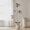 Árbol de Goma Black Diamond Planta Verde Artificial Decoración de Sala de Estar de Lujo de Gama Alta Planta Falsa Biónica Grande de Pie Estilo Wabi-Sabi