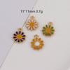 DIY colgante individual girasol margarita aleación joyería accesorios banda de goma pendientes colgante perforado colgante coreano caliente