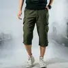 Shorts Cargo Cropped Casuais de Verão para Homens do Sudeste Asiático, Finos e de Caimento Solto, Tamanho Grande, Multi-Bolsos